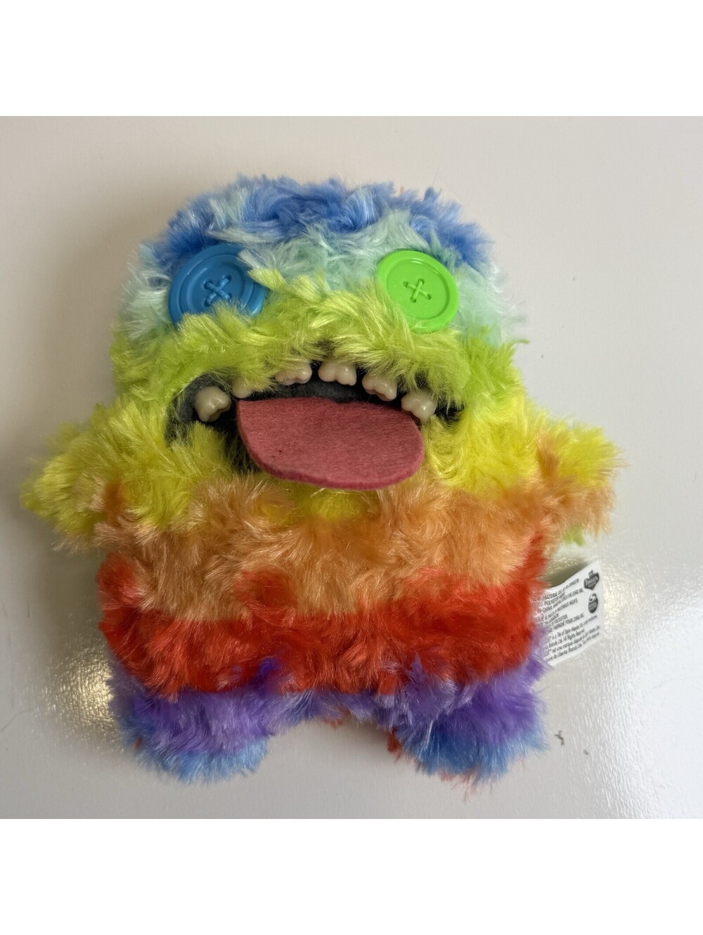 Fuggler Plush Funny Ugly Monster Oogah Boogah Rainbow Furry Teeth Tongue 6 inch